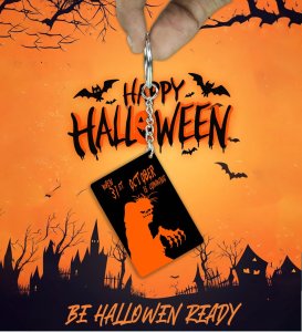 Doom Awaits Creepy Halloween Scene Printed Keychain Pack of 2