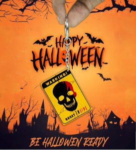 Vintage Horror Farewell Message Printed Keychain Pack of 2