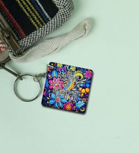 Neon Deep Diya Lights Inspired Diwali Printed Keychain Pack of 2