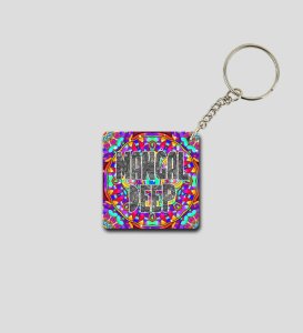 Add Festival Glow with this Neon Deep Printed Keychain Pack of 2