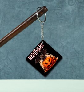 Evil Gourd Demon With Fire Motif Printed Keychain Pack of 2