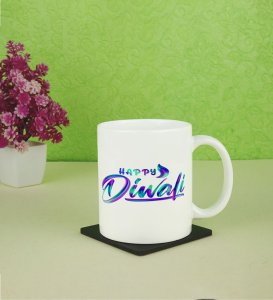 Bright Streets and Festive Vibes Diwali Printed Coffee Mug 250ml